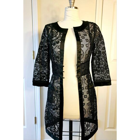 Mariano Sheer Lace Long Dress Jacket/Blazer Size 4 Rare Find! - Picture 9 of 13